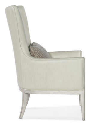 Hooker Furniture Kyndall Guiltless Taupe Club Leather Chair with Accent Pillow