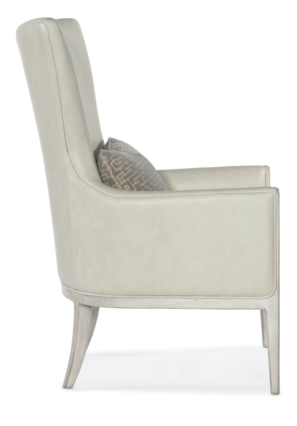 Hooker Furniture Kyndall Guiltless Taupe Club Leather Chair with Accent Pillow