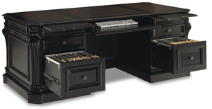 Hooker Furniture Telluride 76 Inch Executive Desk with Leather Panels