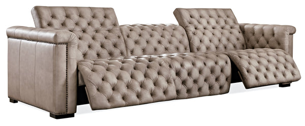 Hooker Furniture Savion Grandier Power Recliner Leather Sofa with Power Headrest
