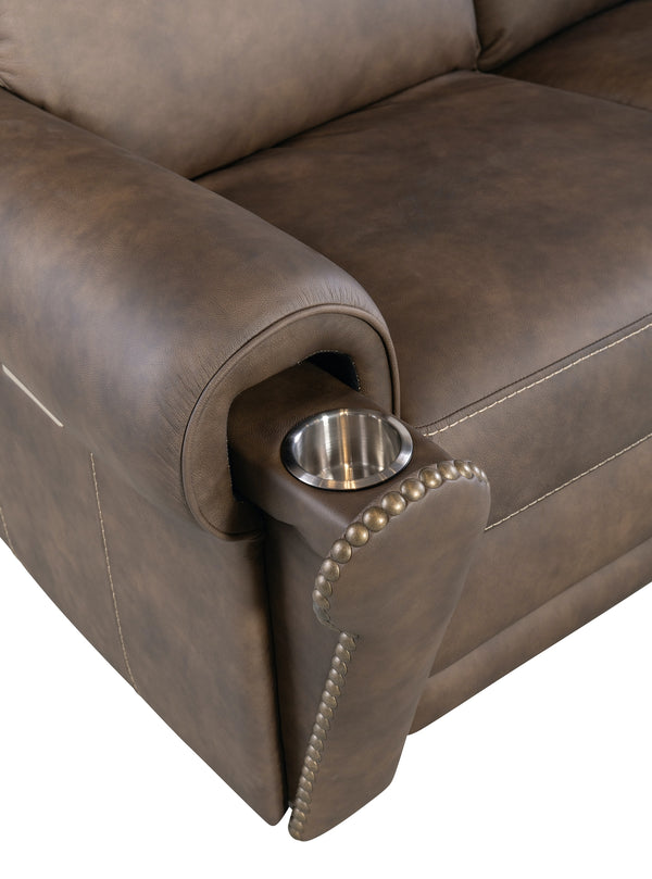 Hooker Furniture Duncan Power Leather Loveseat with Power Headrest & Lumbar