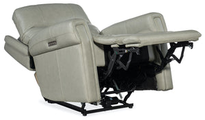 Hooker Furniture Carroll Milton Fog Power Leather Recliner with Power Headrest & Lumbar