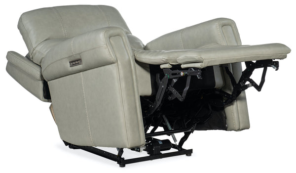 Hooker Furniture Carroll Milton Fog Power Leather Recliner with Power Headrest & Lumbar