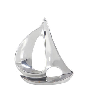 UMA Home Decor Set of 3 Silver Aluminum Sail Boat Sculptures