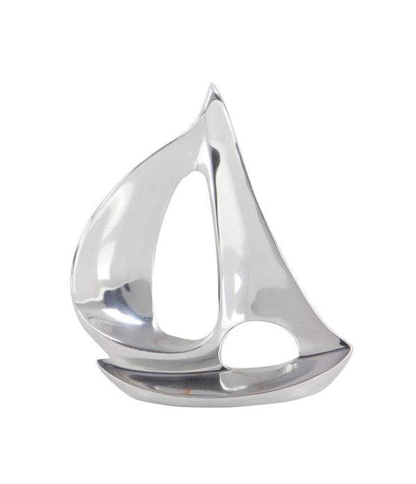 UMA Home Decor Set of 3 Silver Aluminum Sail Boat Sculptures
