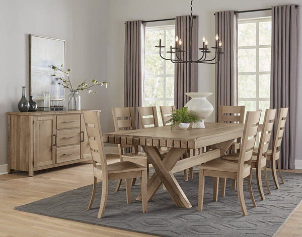 Vaughan-Bassett Dovetail Dining Bleached White Horizontal Slat Side Dining Chair