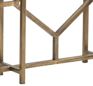 Crestview Bengal Manor Antique Gold Iron Diamond Console Table