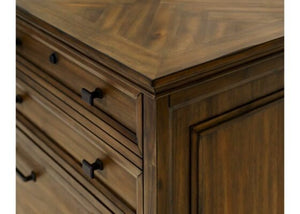 Martin Furniture Porter Natural Wood with Herringbone Pattern Lateral Office File Cabinet
