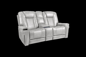 Barcalounger Rainer Dove Sanibel Leather Recliner Console Loveseat