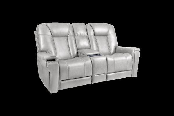 Barcalounger Rainer Dove Sanibel Leather Recliner Console Loveseat