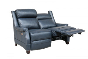 Barcalounger Shoreham Blue Warrendale Leather Recliner Loveseat