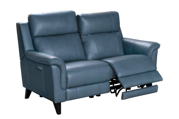 Barcalounger Masen Bluegray Kester Leather Recliner Loveseat