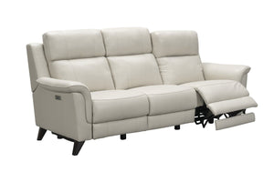 Barcalounger Laurel Cream Kester Leather Recliner Sofa