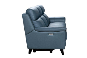 Barcalounger Masen Bluegray Kester Leather Recliner Sofa