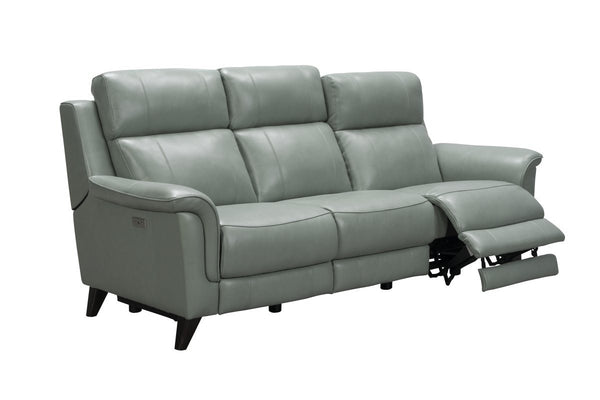 Barcalounger Lorenzo Mint Kester Leather Recliner Sofa