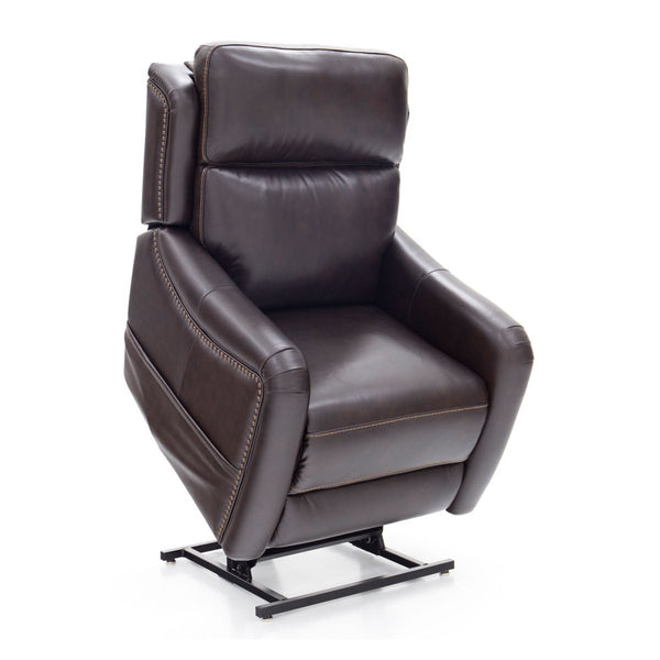 Barcalounger Rainer Walnut Longview Leather Thermalift Chair Recliner