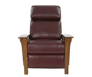 Barcalounger Marisol Cabernet Mission Leather High/Low-Leg Recliner Chair