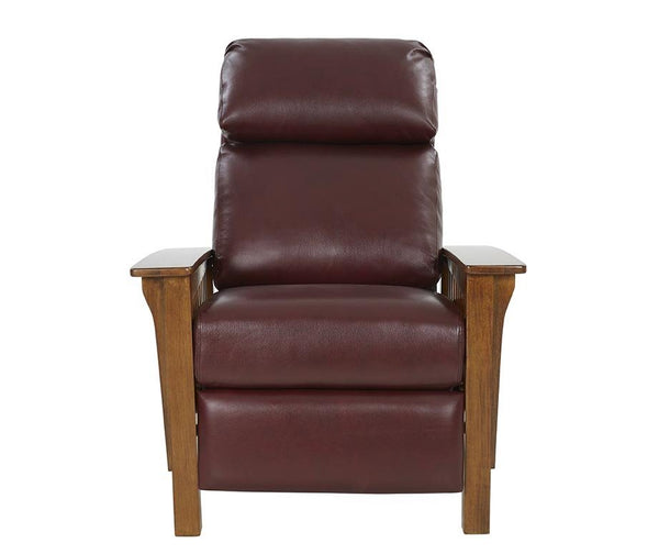 Barcalounger Marisol Cabernet Mission Leather High/Low-Leg Recliner Chair