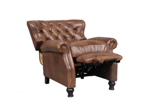 Barcalounger Wenlock Tawny Presidential Leather High/Low-Leg Recliner Chair