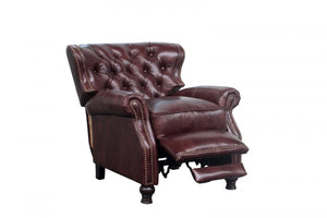 Barcalounger Wenlock Fudge Presidential Leather High/Low-Leg Recliner Chair