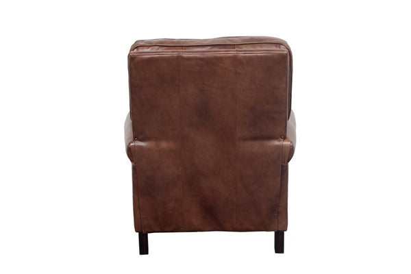 Barcalounger Wenlock Tawny Briarwood Leather High/Low-Leg Recliner Chair