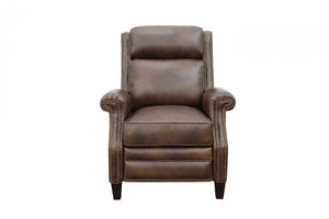 Barcalounger Worthington Cognac Barrett Power High/Low-Leg Leather Recliner Chair