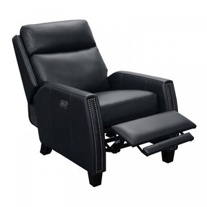 Barcalounger Shoreham Blue Anaheim Big & Tall Power Leather Recliner Chair