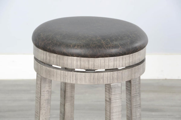Sunny Designs Alpine Grey 24 Inch Swivel Stool with Cushioned Seat