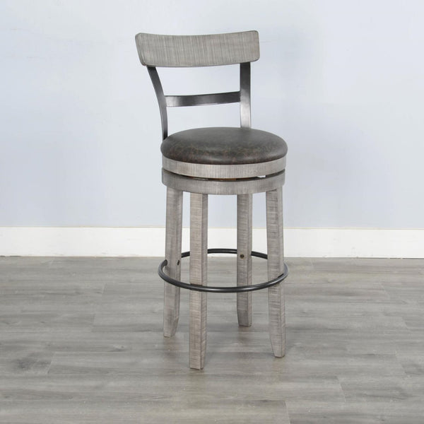 Sunny Designs Alpine Grey 30 Inch Swivel Barstool with Cushioned Seat