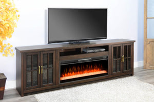 Sunny Designs Americana Coffee Bean Media TV Stand Console with Fireplace Option