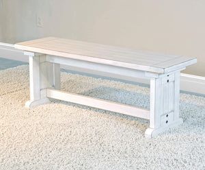 Sunny Designs Bayside Marble White Side Bench