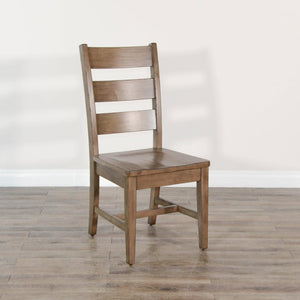 Sunny Designs Doe Valley Buckskin Ladderback Dining Chair with Stretchers Wood Seat
