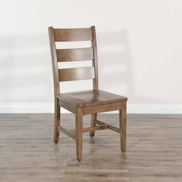 Sunny Designs Doe Valley Buckskin Ladderback Dining Chair with Stretchers Wood Seat