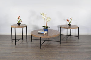 Sunny Designs Durango Weathered Brown 22 Inch Round Chair Side Table
