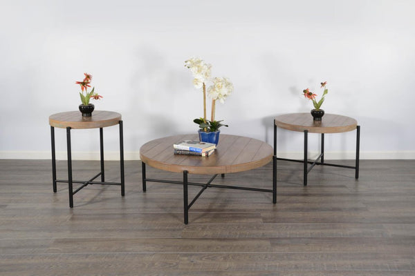Sunny Designs Durango Weathered Brown 28 Inch Round End Table