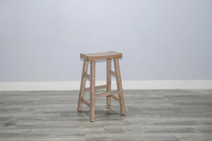 Sunny Designs Marina Beach Pebble 30 Inch Saddle Seat Stool with Wood Seat
