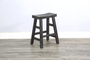 Sunny Designs Marina Black Sand 24 Inch Saddle Seat Counter-Height Stool with Wooden Seat