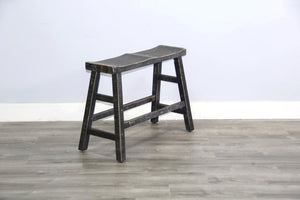 Sunny Designs Marina Black Sand 24 Inch Wood Seat Counter-Height Bench