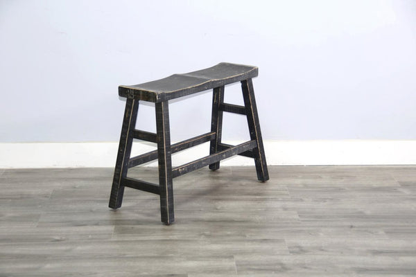 Sunny Designs Marina Black Sand 24 Inch Wood Seat Counter-Height Bench