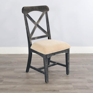 Sunny Designs Marina Black Sand Dining Chair with Cushioned Seat