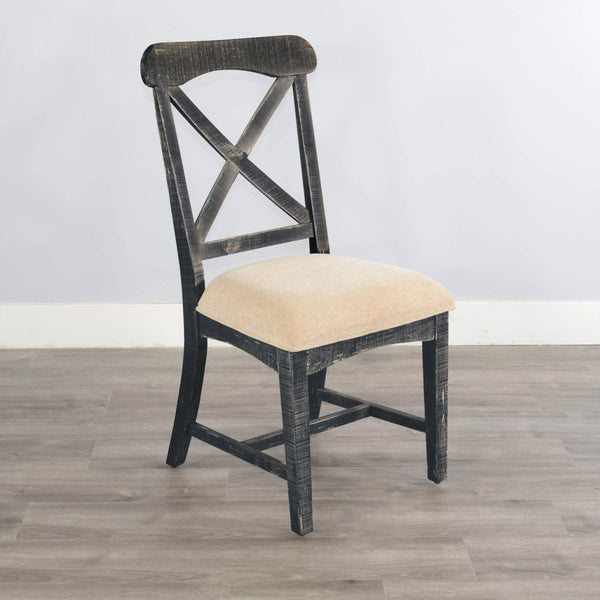 Sunny Designs Marina Black Sand Dining Chair with Cushioned Seat
