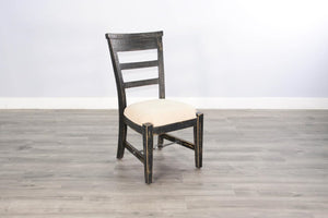 Sunny Designs Marina Black Sand White Sand Side Dining Chair Cushioned Seat