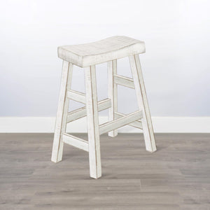 Sunny Designs Marina White Sand 30 Inch Saddle Seat Stool Wood Seat