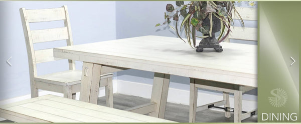Sunny Designs Marina White Sand Dining Table