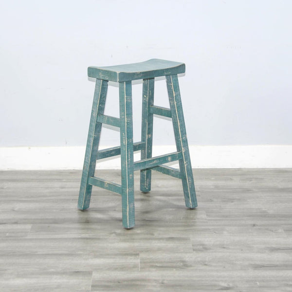 Sunny Designs Marina White Sand Sea Grass 30 Inch Saddle Seat Stool with Wood Seat