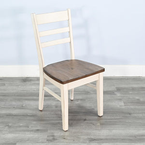 Sunny Designs Pasadena Marble White & Buck Skin Ladderback Dining Chair