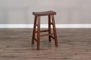 Sunny Designs Santa Fe Dark Chocolate 30 Inch Saddle Seat Stool Wood Seat