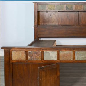 Sunny Designs Santa Fe Dark Chocolate Queen Storage Bed with Slate