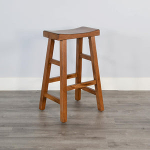 Sunny Designs Sedona Rustic Oak 30 Inch Saddle Seat Stool with Wood Seat