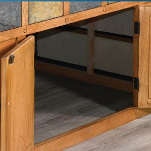 Sunny Designs Sedona Rustic Oak Queen Storage Bed with Slate